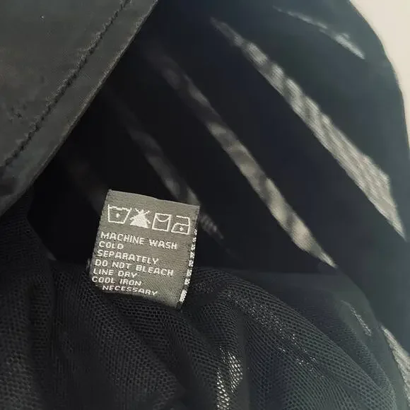 Vintage Dressbarn Women's Black Ribbed 90s Goth V-neck Corset Style Blouse sz 10 - Picture 13 of 13